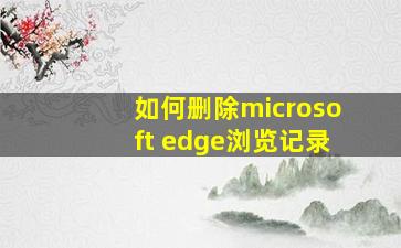 如何删除microsoft edge浏览记录